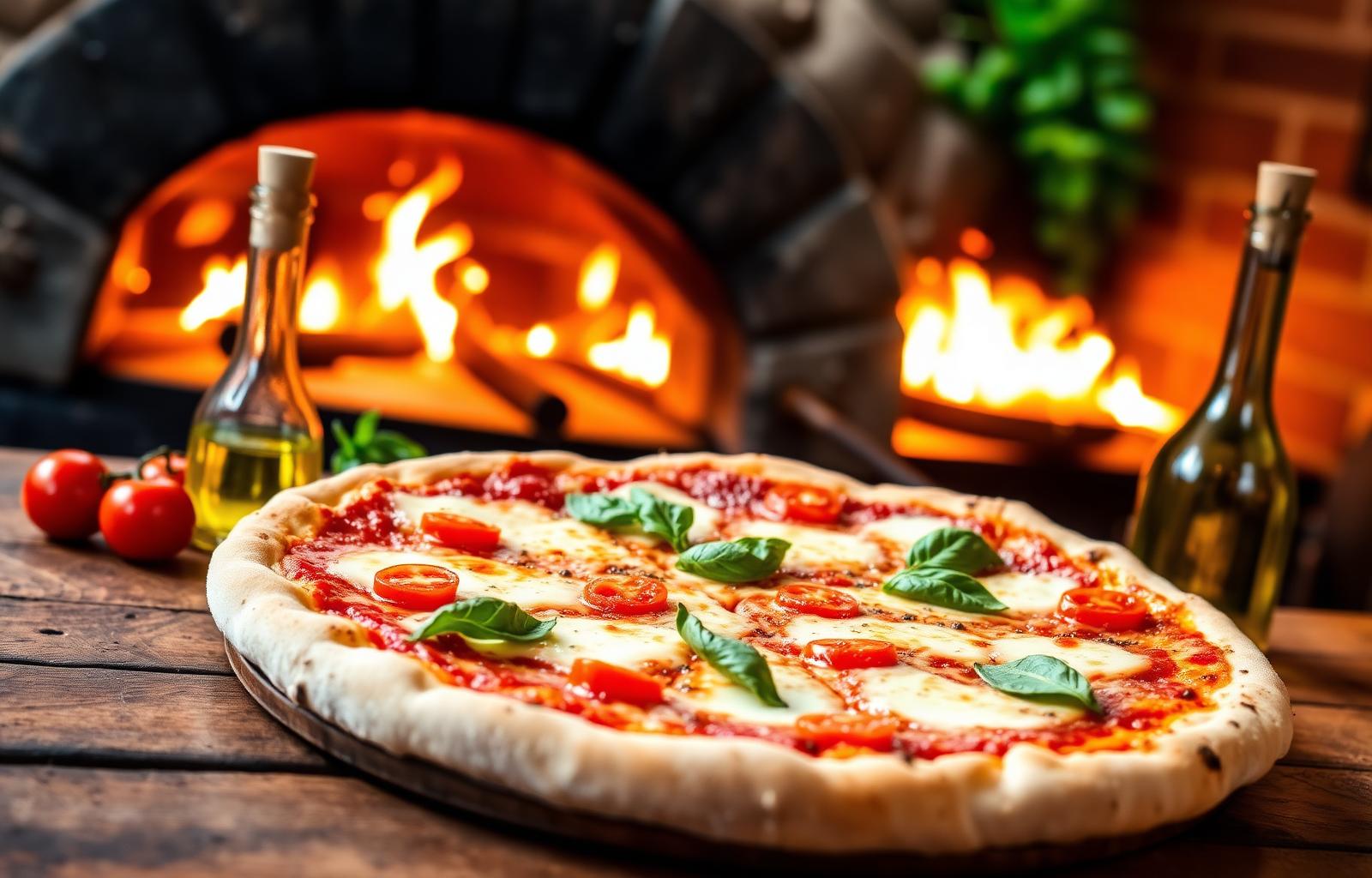 Pizza margherita appena sfornata